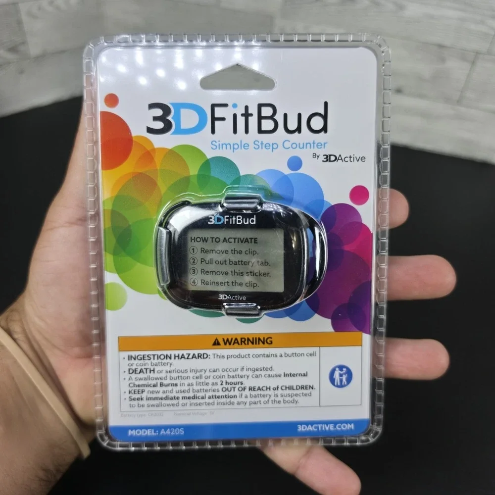 3DFitBud‎ Simple Step Counter Walking 3D Pedometer w/ Clip/Lanyard NEW